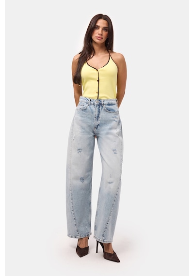 it's basic Kadın Kot Renk 12s6-3 Mid Rise Baggy Barrel Fit Denim Jean