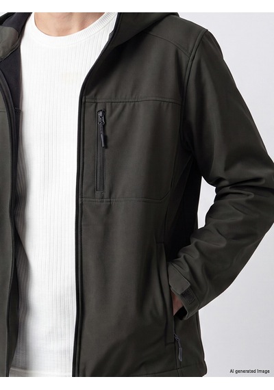 Lcwaıkıkı Classic Haki Regular Fit Kapüşonlu Erkek Ceket