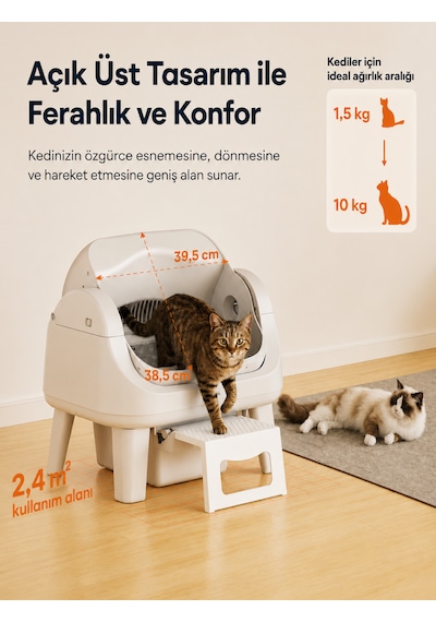 Petpivot Autoscooper As12 Lite Akıllı Otomatik Kedi Tuvaleti