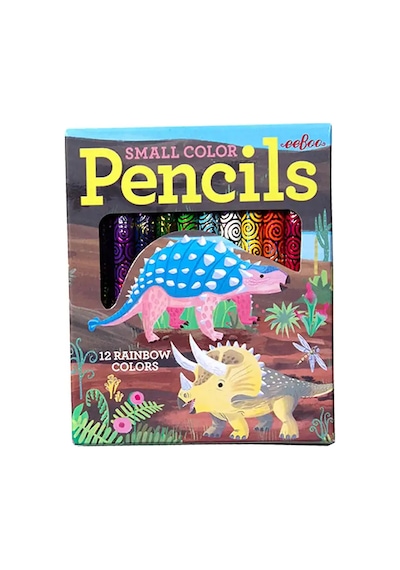 Eeboo 12li Mini Kuru Boya Kalemi - Ankylosaurus Çok Renkli