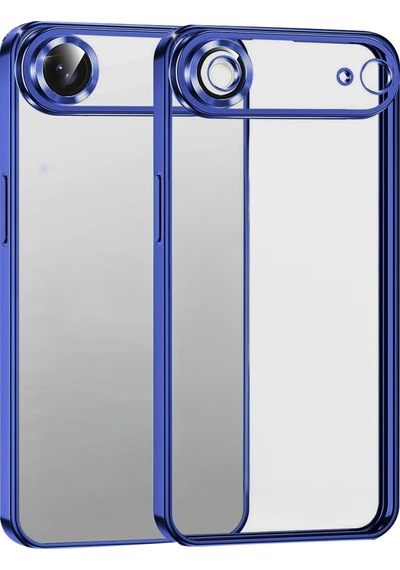 Apple iPhone  Uyumlu,  17 Air Razer Lensli Silikon - Lacivert