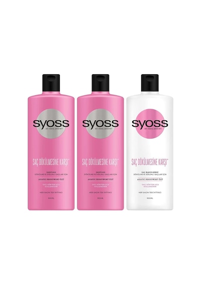 Syoss Saç Dökülmesine Karşı Şampuan 500Ml X 2 Adet + Saç Kremi 50 Syoss Saç Dökülmesine Karşı Şampuan 500Ml X 2 Adet + Saç Kremi 50