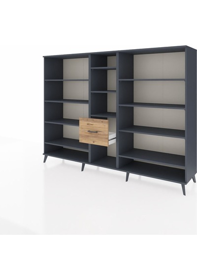 Hyperion Dolap 11 Raflı 3 Çekmeceli 220x44x163 Antrasit-antrasit Antrasit-antrasit/çam Hyperion Dolap 11 Raflı 3 Çekmeceli 220x44x163 Antrasit-antrasit Antrasit-antrasit/çam