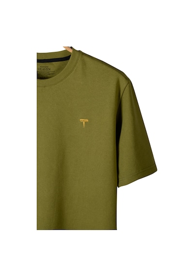 Haki Oversize Bisiklet Yaka Nakış Detaylı T-shirt Haki Haki Oversize Bisiklet Yaka Nakış Detaylı T-shirt Haki