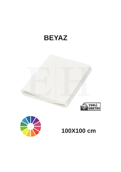 Beyaz Renk Metrelik Ince Keçe Kumaş Keçe 1 Mm Aktivite Keçesi Renkli Keçe 1 Metre 100 Cm X 100 Cm
