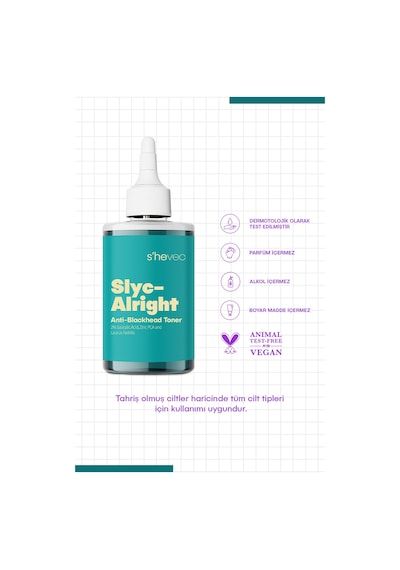 She Vec Slyc-Alright Salisilik Asit Sivilce ve Siyah Nokta Karşıtı & Canlandırıcı Bha Tonik 200 ML