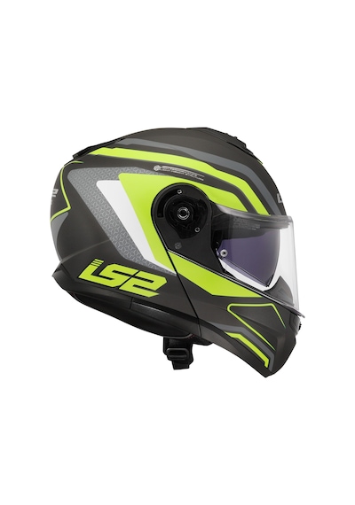 Ls2 Strobe 2 Phantom Motosiklet Kaskı Mat Titanium - Neon Sarı