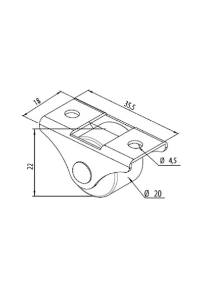 Sabit Mobilya Tekeri Yükseklik 22 Mm