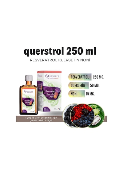 Querstrol 250 ML Resveratrol Kuersetin Noni İçerikli Sıvı 250ml