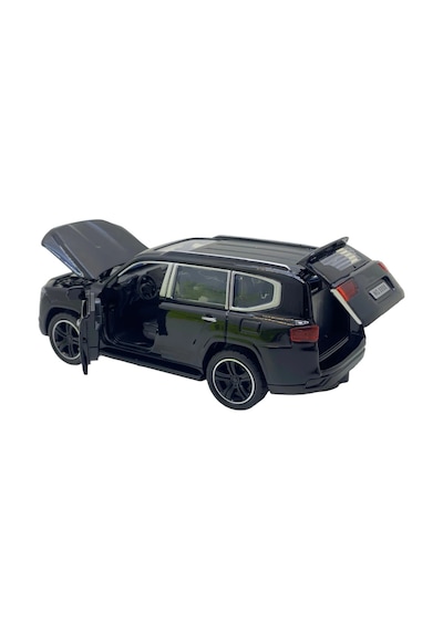 1:32 Metal Çek Bırak Lüks Arazi Aracı Toyota Land Cruiser Model Oyuncak Araba - Sesli Işıklı Siyah