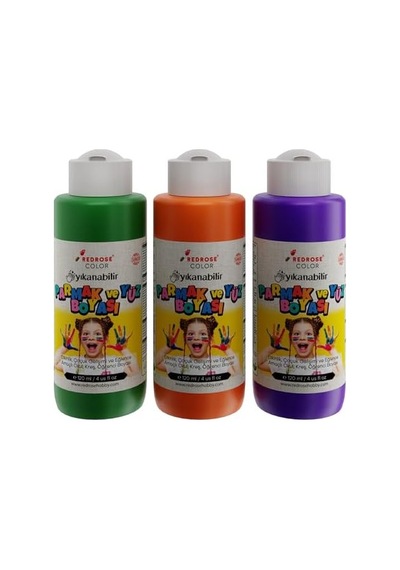 Yeşil-mor-turuncu Parmak Boyası 3&apos Lü Set 3x120ml Diğer