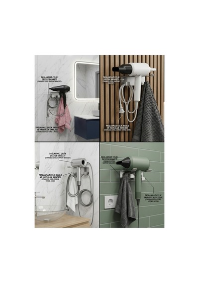 Paslanmaz Çelik Modern Banyo Aksesuar & Düzenleyici Seti 5 Li Ful Paket Suya Ve Neme Dayanıklı İnox & Montaj Gerektirmez Mat Siyah