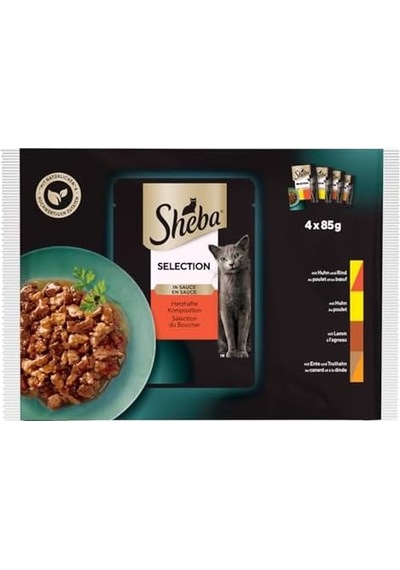 Sheba Yetişkin Etli Çeşitler 4'lü Paket Yaş Mama 340 G 103 Ivory
