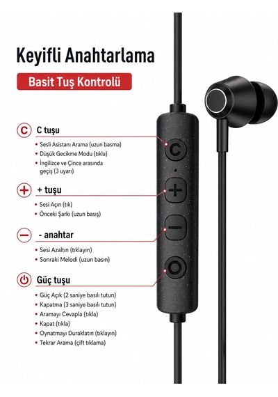 Atlt Atlantis Y20 Şarjlı Mıknatıslı 6.0 Bluetoothlu Spor Kablosuz Kulaklık