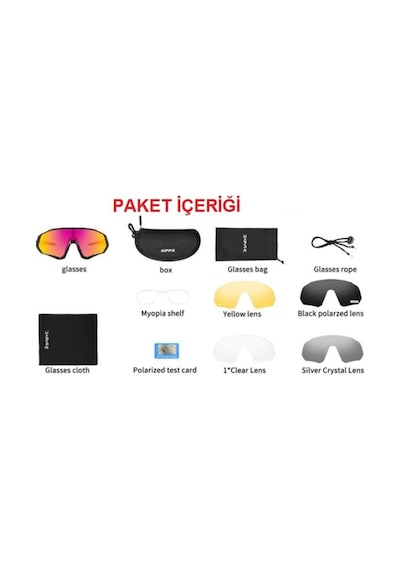 Kapvoe Blizzard Değişebilir 5 Lens Mtb Polarize Bisiklet Spor Dağ