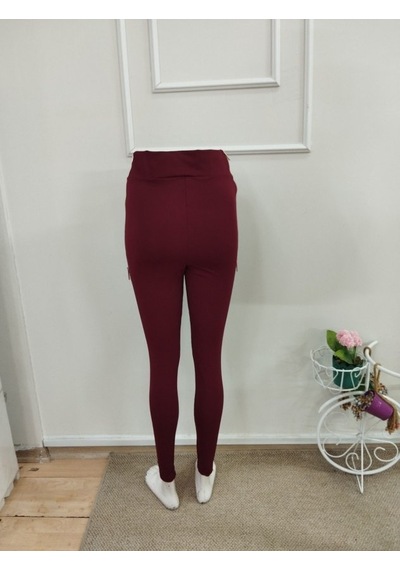 Bhrwear Kadın Yüksek Bel Yanlardan Fermuarlı Dalgıç Tayt Renkli