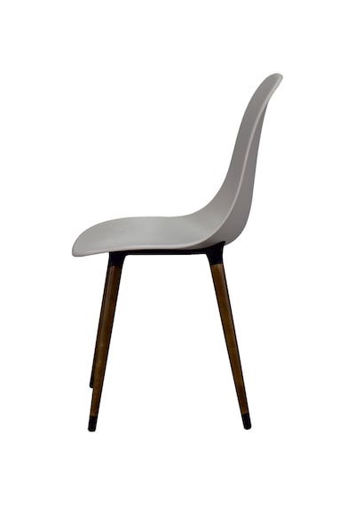 Vilinze Eames Kestane Ahşap Ayak Plastik Gri Sandalye Eames-beyaz Gri - Kestane