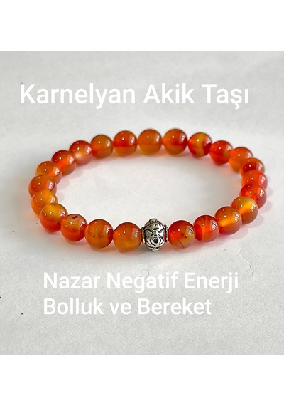 Fy Doğaltaş Karnelyan Akik Bileklik 8mm Turuncu