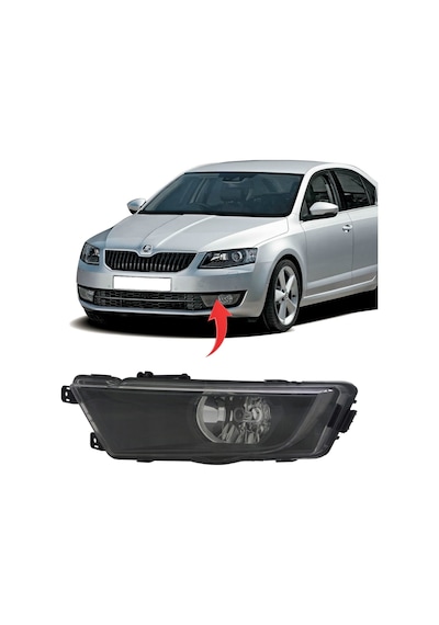 Skoda Octavia Sis Far Seti Ampullü ve Duylu Octavia Sis Lambası Seti Far Anahtarsız Set 2013-2017 Arası