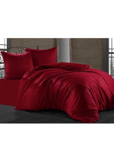 Lionas Düz Bordo Çift Kişilik Pamuklu Sadece 1 Parça Nevresim Bordo