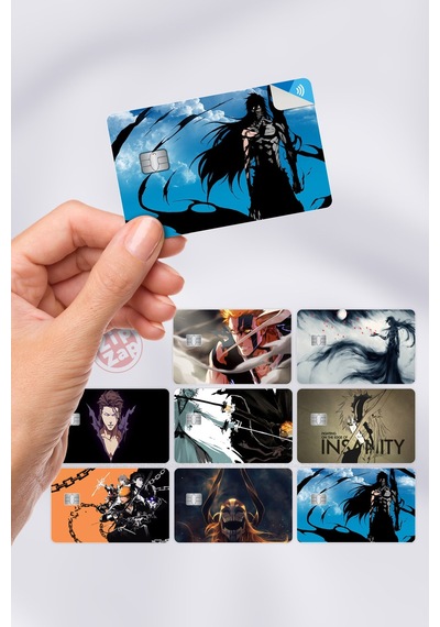 Bleach Kart Kaplama Sticker 8 Adet Çok Renkli