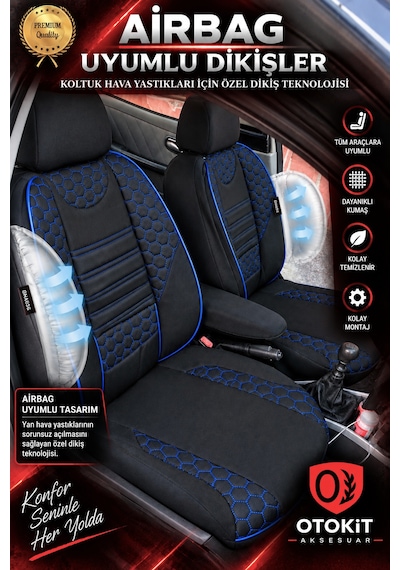 Kia Ceed Hb 2010 High Qualıty Koruyucu Mavi Nano Oto Koltuk Kılıfı