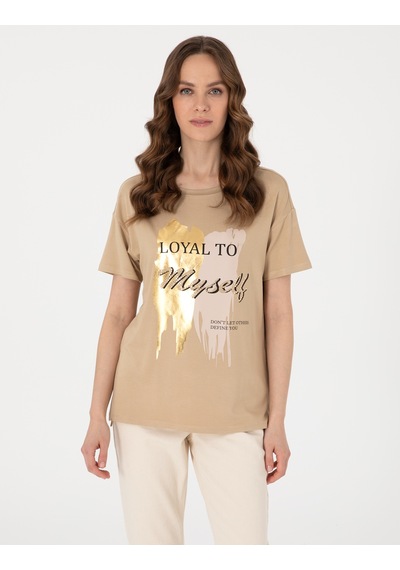 Pierre Cardin Kadın Bej Tişört 50305805-vr011
