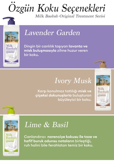Yıpranmış Saçı Onaran Nemlendirici Saç Kremi Mılk Baobab Original Treatment Lavender Garden