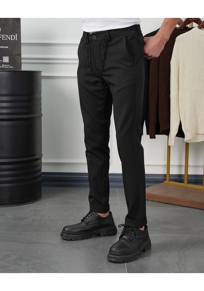 Modefendi Pamuk Likra Slim Fit Jogger Pantolon Siyah