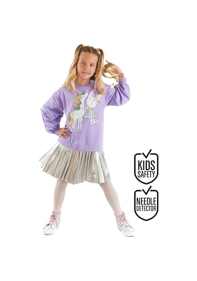 Denokids Balerin Unicorn Kız Çocuk Pileli Elbise