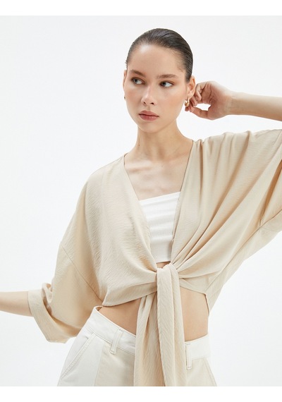 Koton Crop Kimono Oversize Kısa Geniş Kollu Kruvaze Önü Bağlamalı Bej 4wal50010ıw 4WAL50010IW057 Ekru Koton Crop Kimono Oversize Kısa Geniş Kollu Kruvaze Önü Bağlamalı Bej 4wal50010ıw 4WAL50010IW057 Ekru