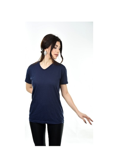 V Yaka Basic Kadın Tişört T-Shirt