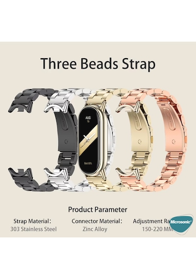 Microsonic Xiaomi Mi Band 9 Metal Stainless Steel Kordon