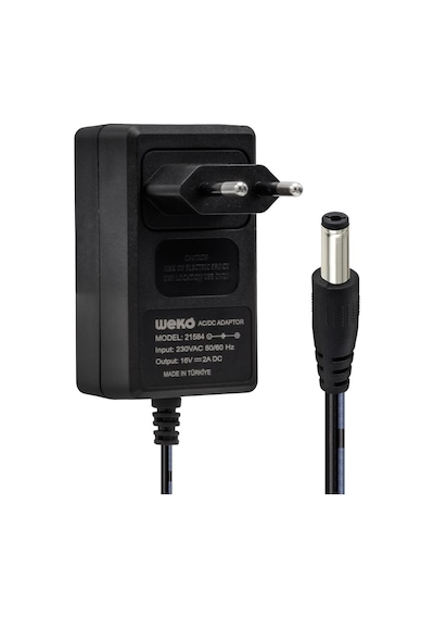 Weko 16 Volt - 2 Amper 5.5 2.5 Uçlu Yerli Üretim Power Jacklı Santral Adaptörü - Diğer