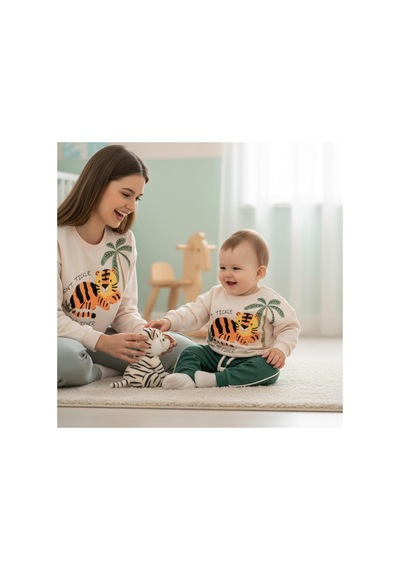 Altıntaş Baby Kaplan Safari Temalı Premium Kalite Mevsimlik Ekstra Yumuşak 2 Li Takım Yeşil Yeşil