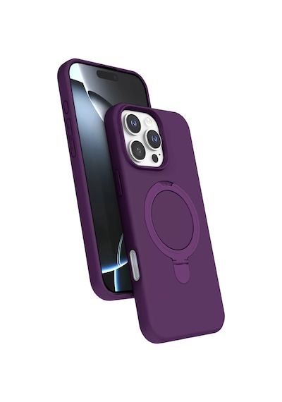 Newface Apple İphone 16 Pro Max Regal Magsafe Standlı Kapak - Derin Mor