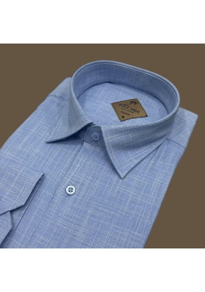 Klasik %100 Cotton Uzun Kollu Terletmeyen 4 Mevsim Gömlek Regular Kalıp Mavi