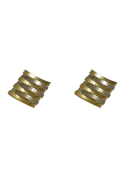 Caş Dekorasyon Altın Renk Metal Küpe Çift Altın