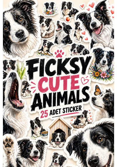 Border Collie Köpek Sticker Seti - 25 Adet Etiket Çıkartma Diğer