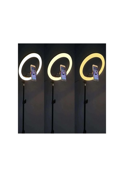 Tr 10 İnç Led Ring Light, 3 Renk, Bluetooth Kumandalı, 2.1 M Tripod, Tiktok Makyöz Çekim Işığı