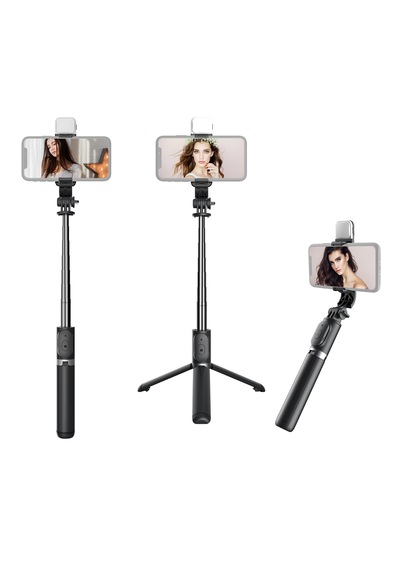 Q07 Selfie Çubuğu Led Işıklı Tripod Bluetooth Kumadanlı100 Cm