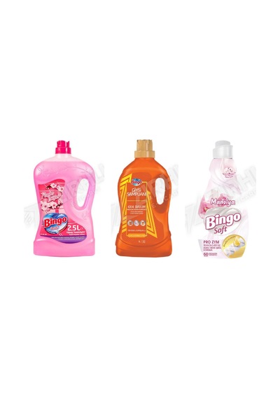 Bingo Yüzey Tem. Fresh 2.5 Lt + Giysi Şampuanı 4l + Soft Yumuşatıcı 1440 Ml 3'lü Set Diğer