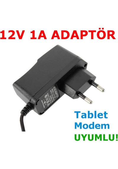 12V 1A Kaliteli Gerçek 1 Amper Adaptör Kalın Sağlam
