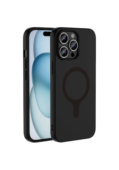 Maks Technology iPhone Uyumlu 14 Pro Max Kılıf M-safe Şarj Özellikli Mkst Aris Silikon Kapak - Siyah