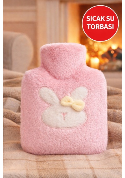Pembe Peluş Sıcak Su Torbası Regl Ağrısı & Kış İçin El Isıtıcı Renkli