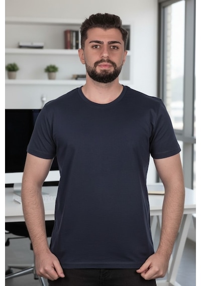 Luxıc Core Unisex Siyah %100 Pamuk Basic Tişört Bisiklet Yaka Kısa Kol Rahat Kesim Günlük Yazlık M - Lcr-ts-sıyah
