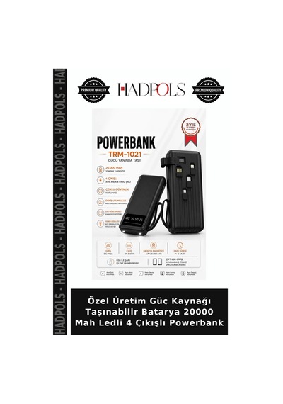 Özel Üretim Güç Kaynağı Taşınabilir Batarya 20000 Mah Ledli 4 Çıkışlı Powerbank Diğer