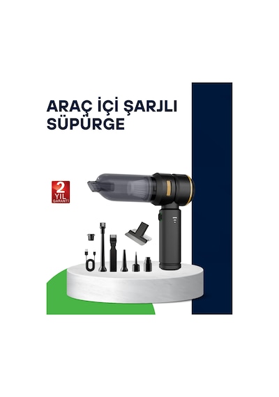 Kablosuz Şarjlı Araç İçi Ve Küçük Alanlar İçin Güçlü Vakumlu Süpürge - Bayi Depom