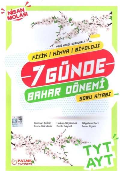 TYT AYT 7 Günde Türkçe-Matematik Bahar Dönemi Soru Kitabı -  Palme Eğitim