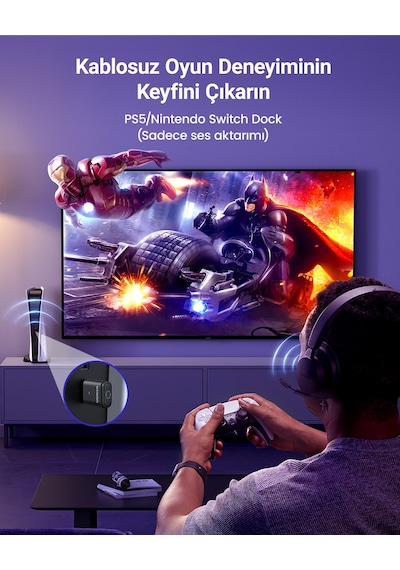 Ugreen Usb-c Bluetooth Ses Verici Transmitter , Ps5 / Switch / Pc Uyumlu, Düşük Gecikme, 45008